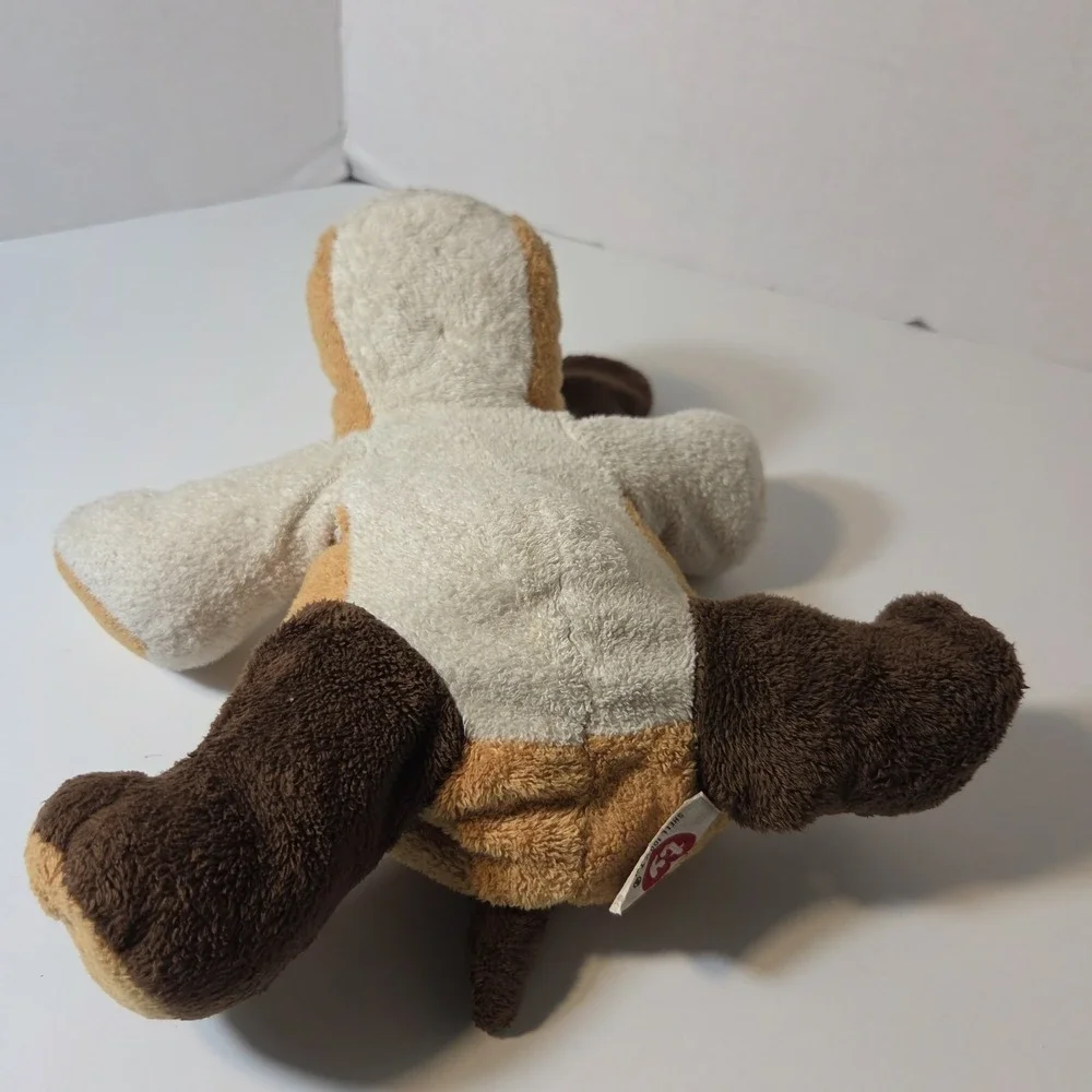 Ty Pluffies WHIFFER The DOG Plush Baby Lovey Stuffed Toy 2002 Brown Tan White
